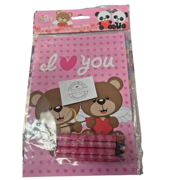 Tiny Mills Bear & Panda Coloring Book Set With Crayons - Picture 1 of 2